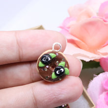 Load image into Gallery viewer, Chocolate Soot Ball Donut Polymer Clay Charm
