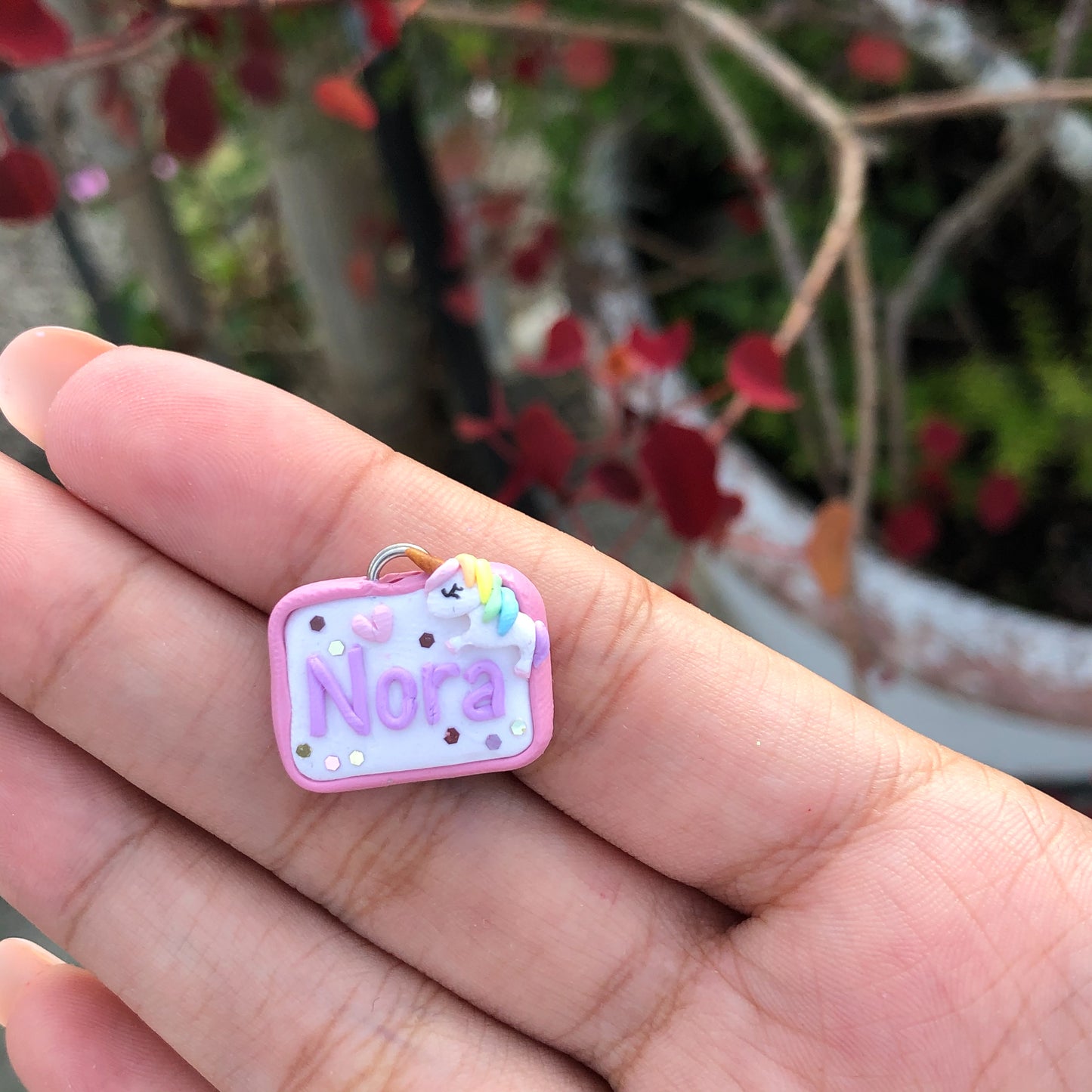 Custom Nametag Polymer Clay Charm