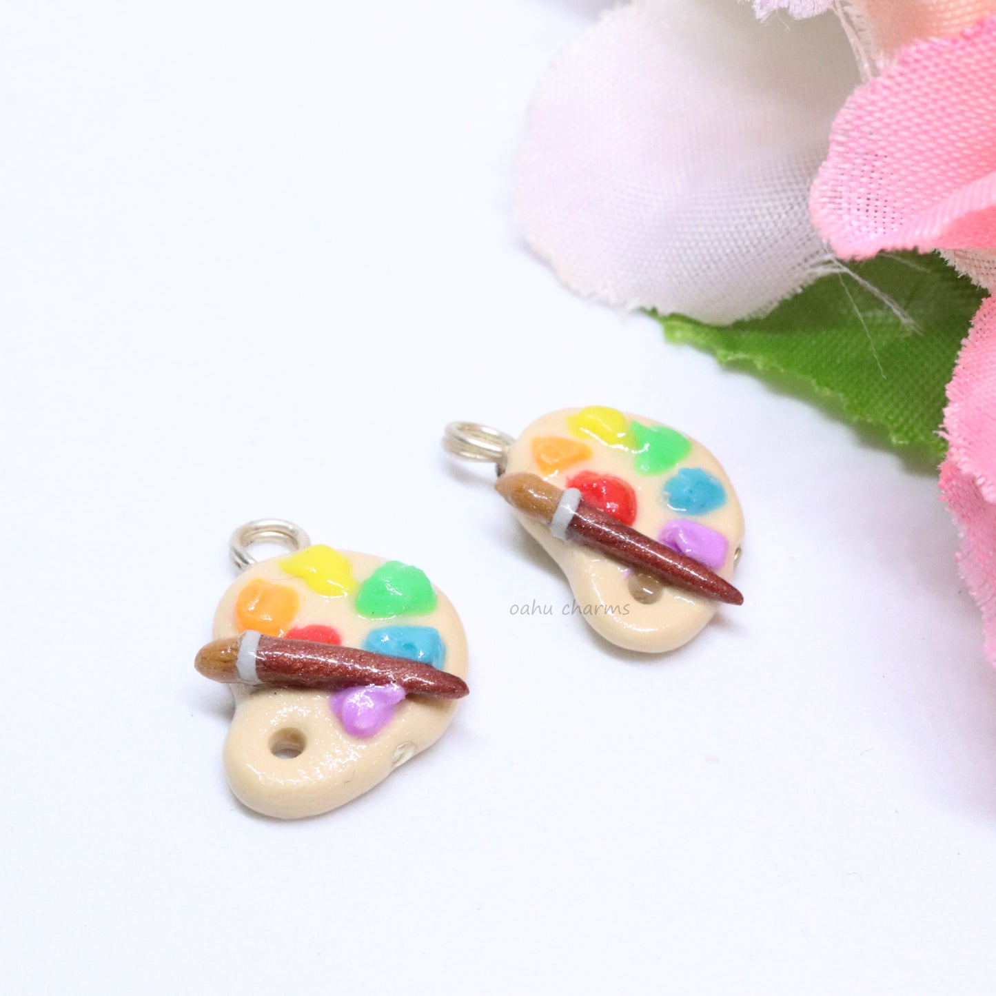 Rainbow Paint Palette Polymer Clay Charm