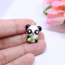 Load image into Gallery viewer, Panda Holding Bamboo Polymer Clay Charm
