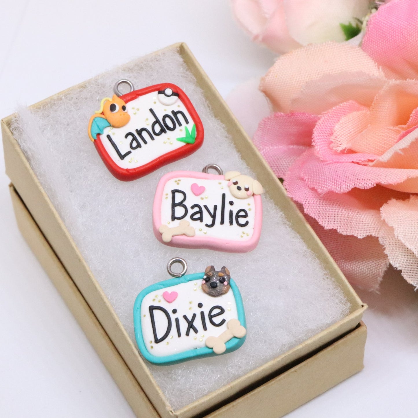 Custom Nametag Polymer Clay Charm