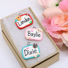 Load image into Gallery viewer, Custom Nametag Polymer Clay Charm
