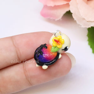 Sunset Turtle Polymer Clay Charm