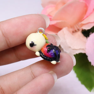 Sunset Turtle Polymer Clay Charm