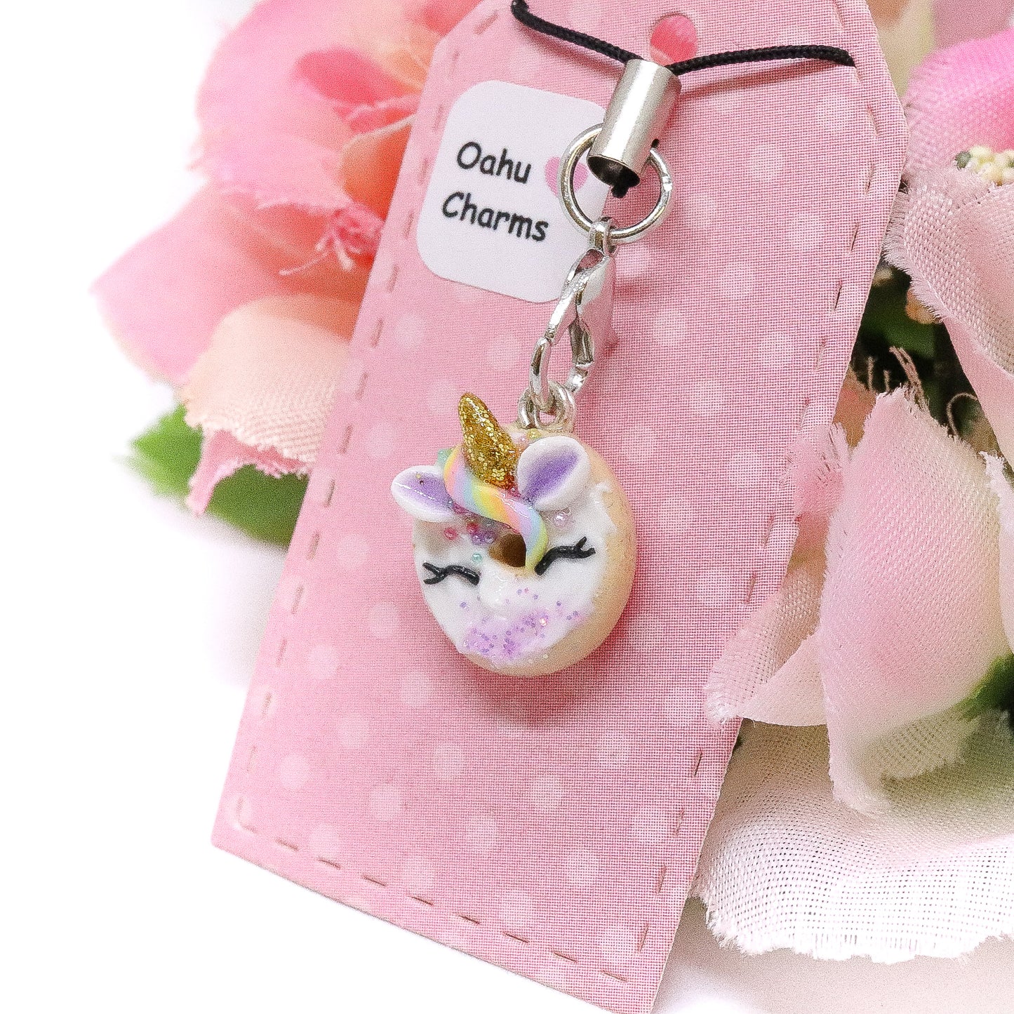 Unicorn Donut Polymer Clay Charm (2 Styles Available)