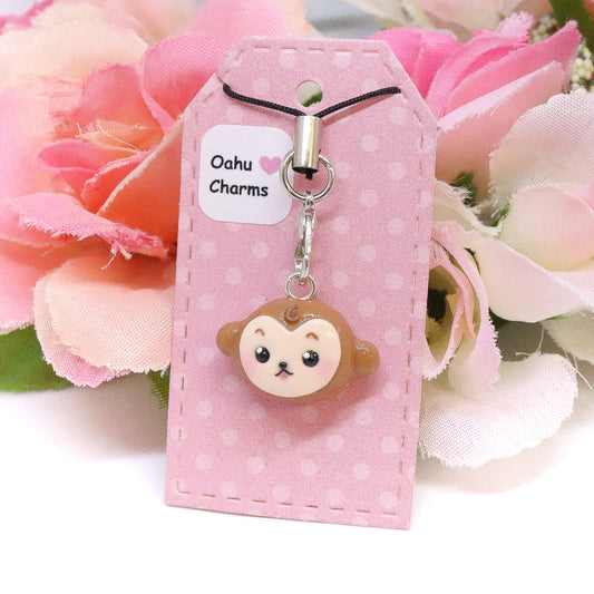 Monkey Head Polymer Clay Charm