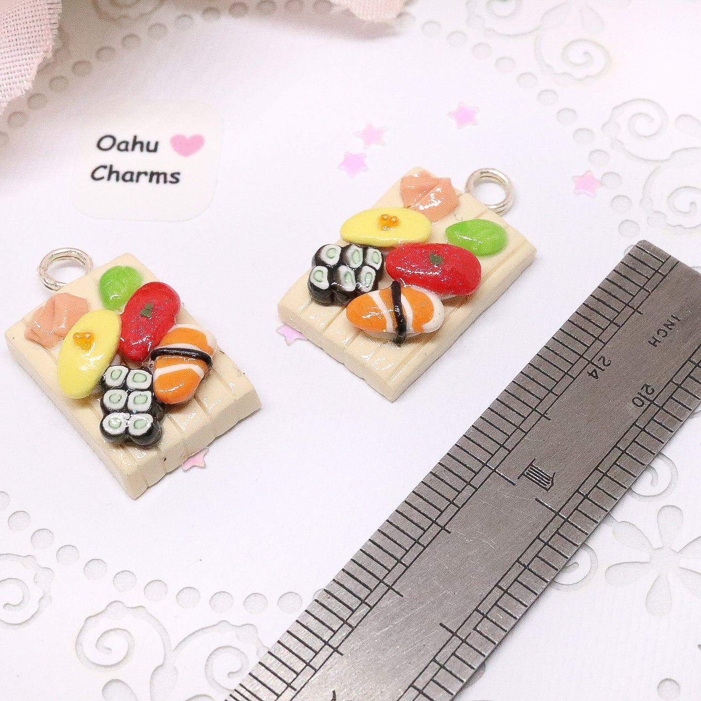 Sushi Platter 4 Piece Polymer Clay Charm