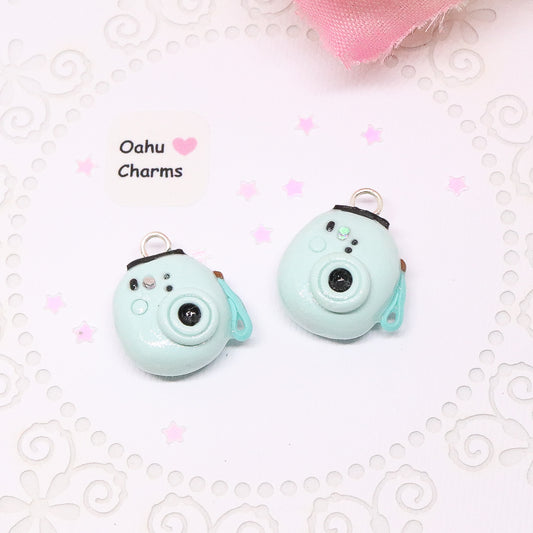 Blue Polaroid Polymer Clay Charm