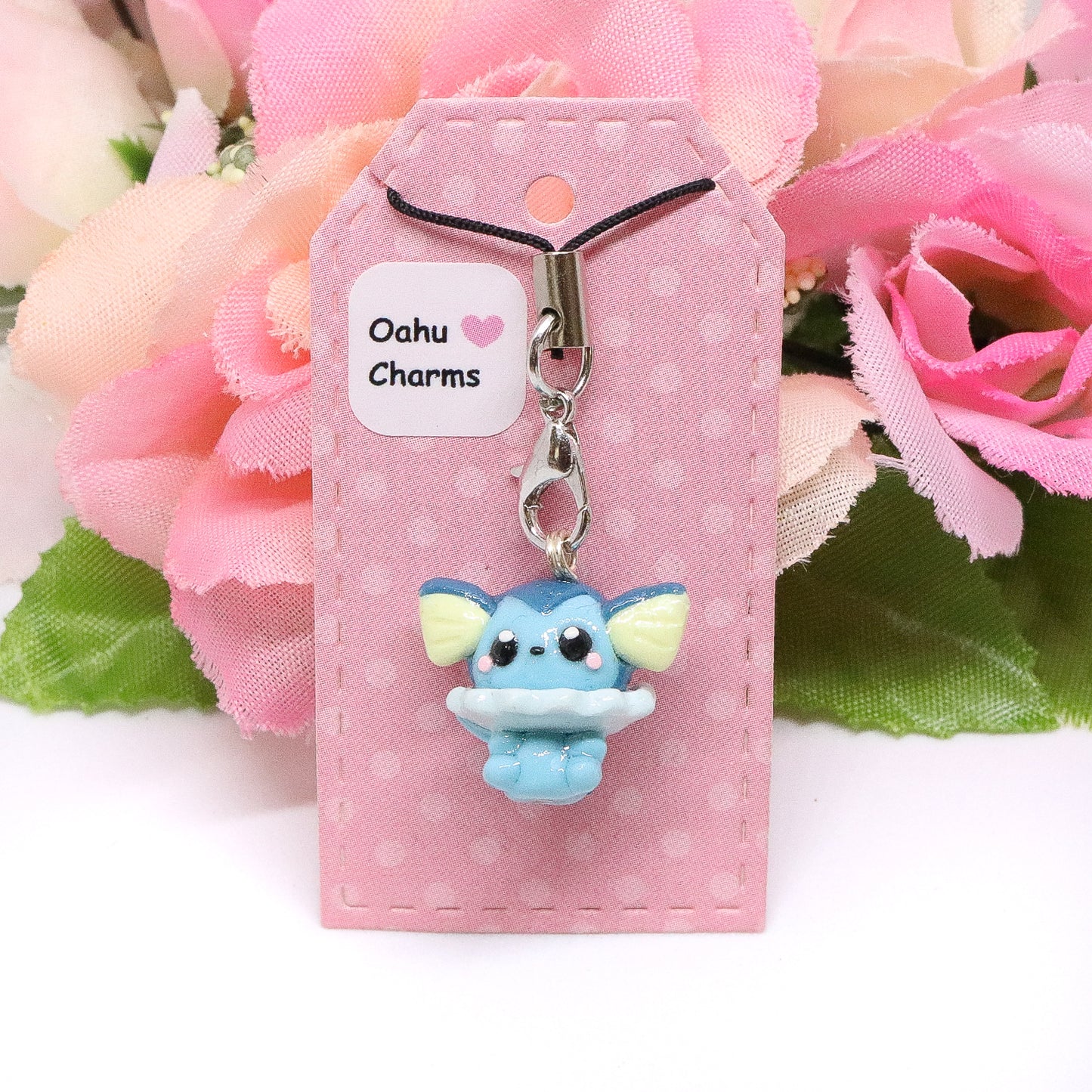 Vaporeon Inspired Pokemon Polymer Clay Charm