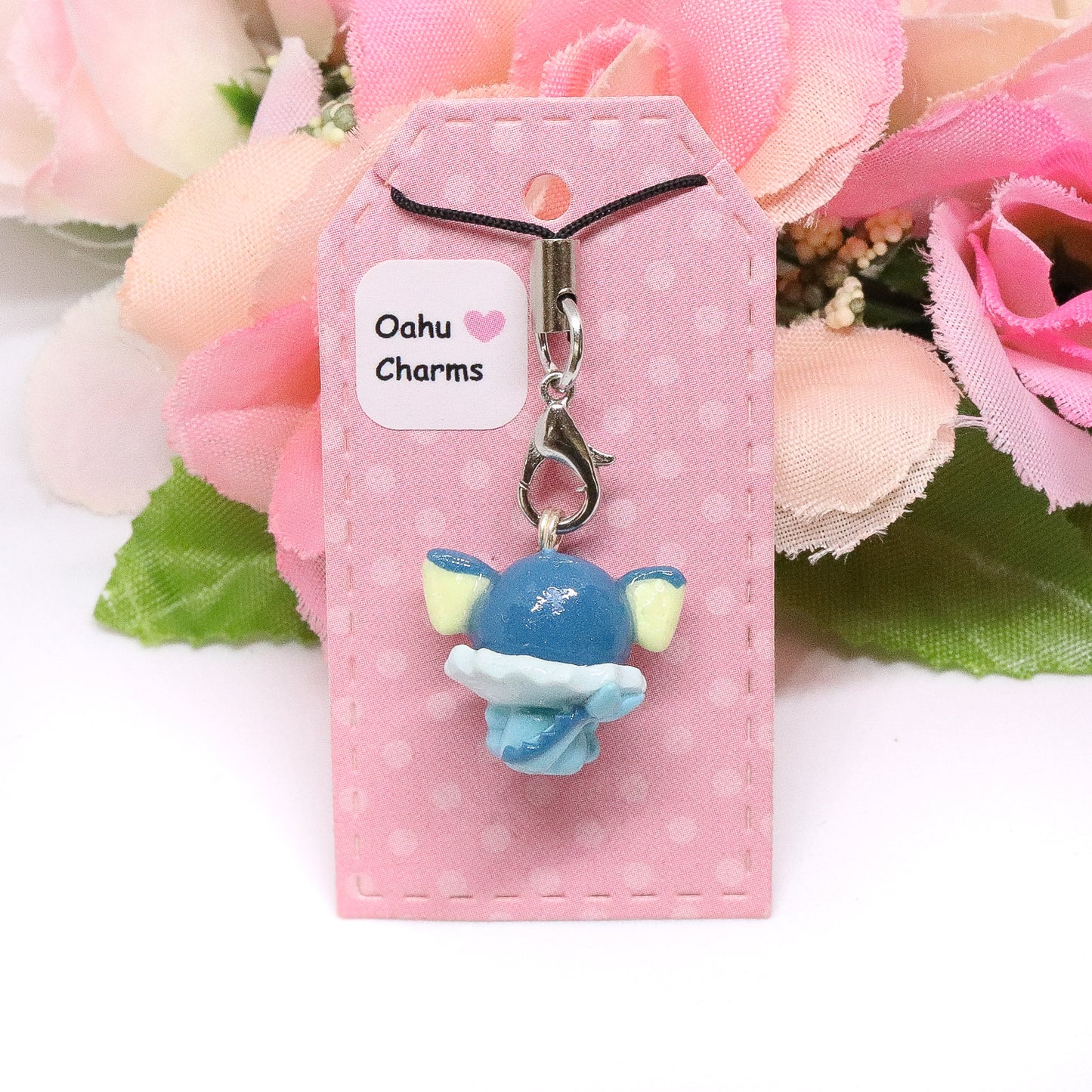 Vaporeon Inspired Pokemon Polymer Clay Charm