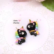 Load image into Gallery viewer, Dark Pastel Rainbow Unicorn Polymer Clay Charm (6 Styles Available)
