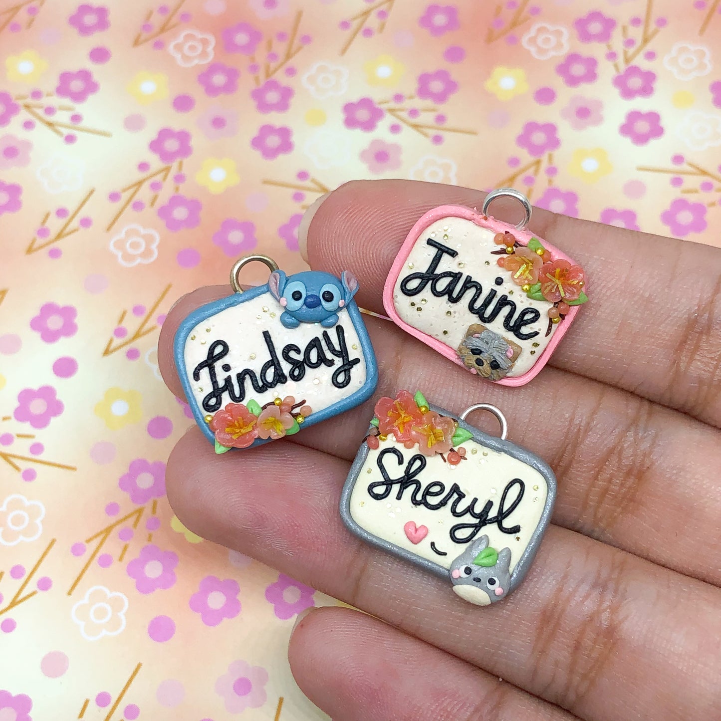 Custom Nametag Polymer Clay Charm