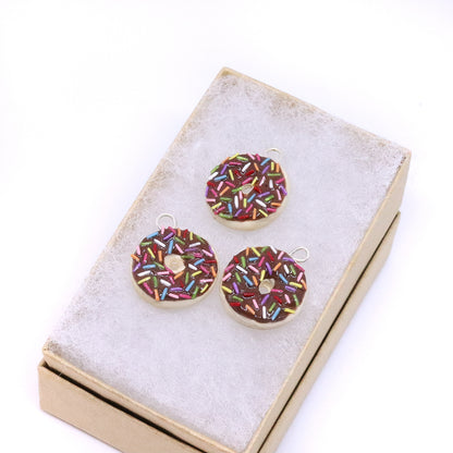Chocolate Donut Polymer Clay Charm