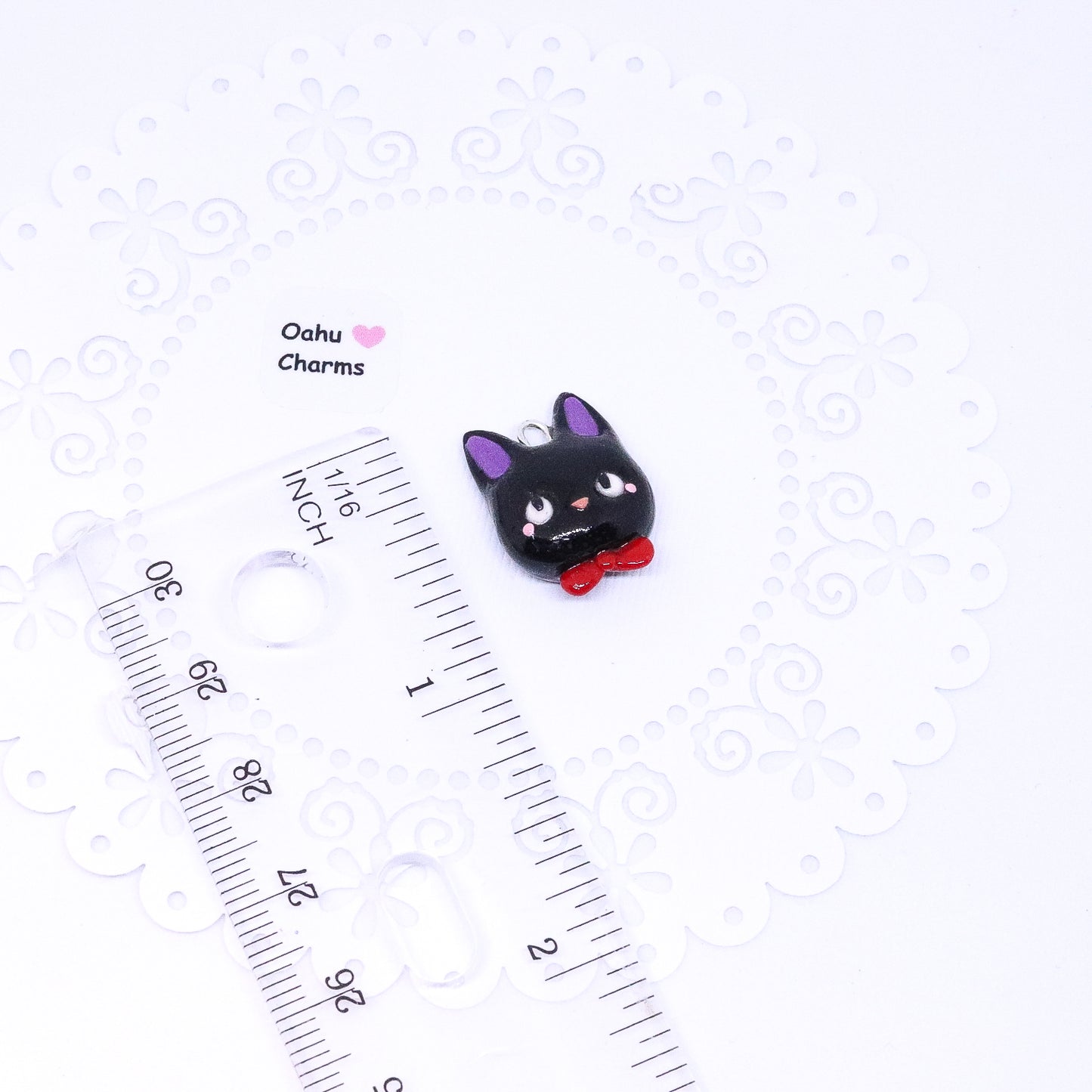 Black Delivery Kitty Polymer Clay Charm