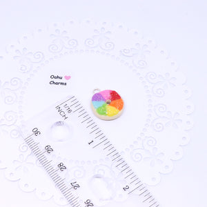 Rainbow Donut Polymer Clay Charm