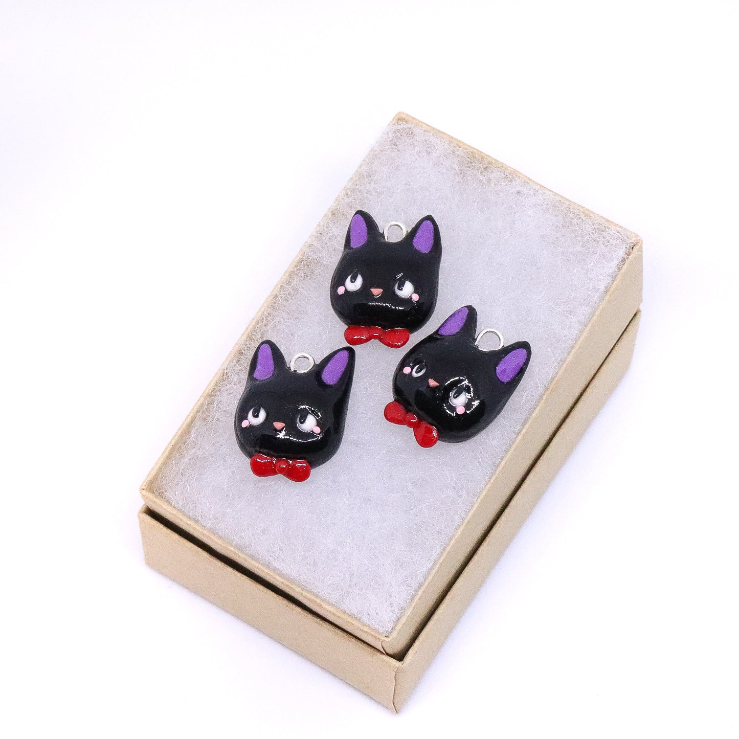 Black Delivery Kitty Polymer Clay Charm