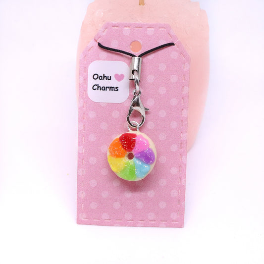 Rainbow Donut Polymer Clay Charm