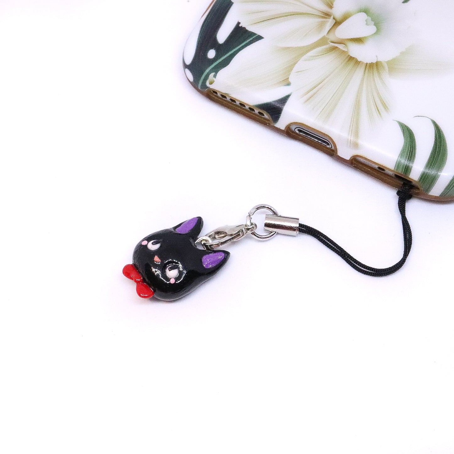 Black Delivery Kitty Polymer Clay Charm