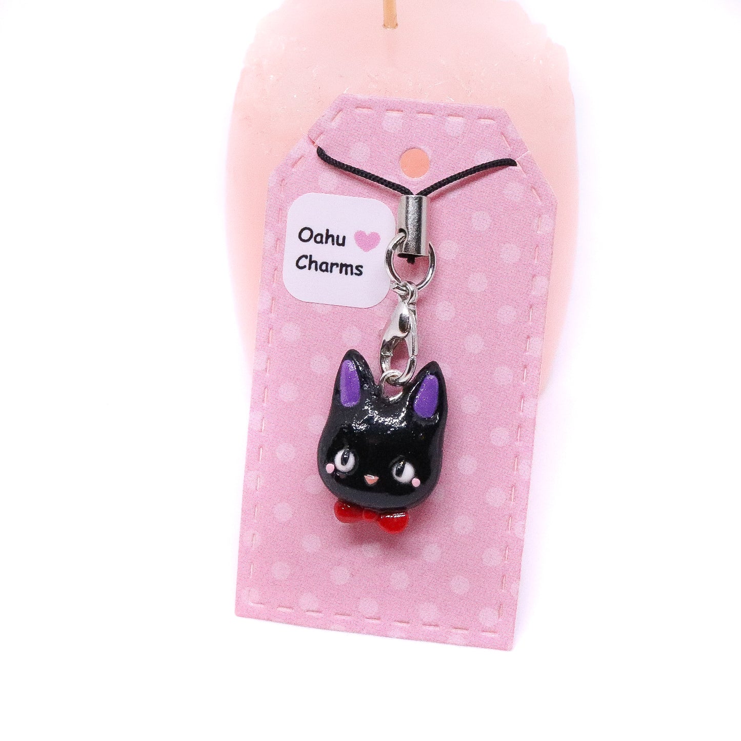 Black Delivery Kitty Polymer Clay Charm