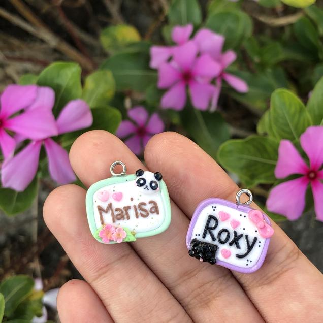 Custom Nametag Polymer Clay Charm