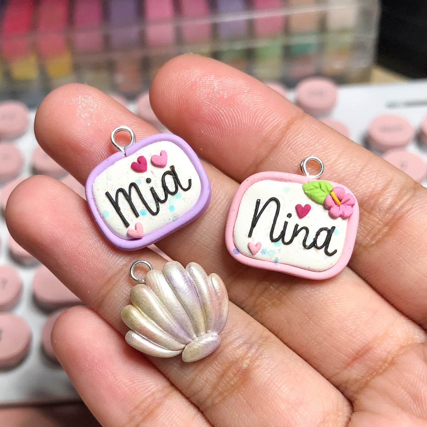 Custom Nametag Polymer Clay Charm